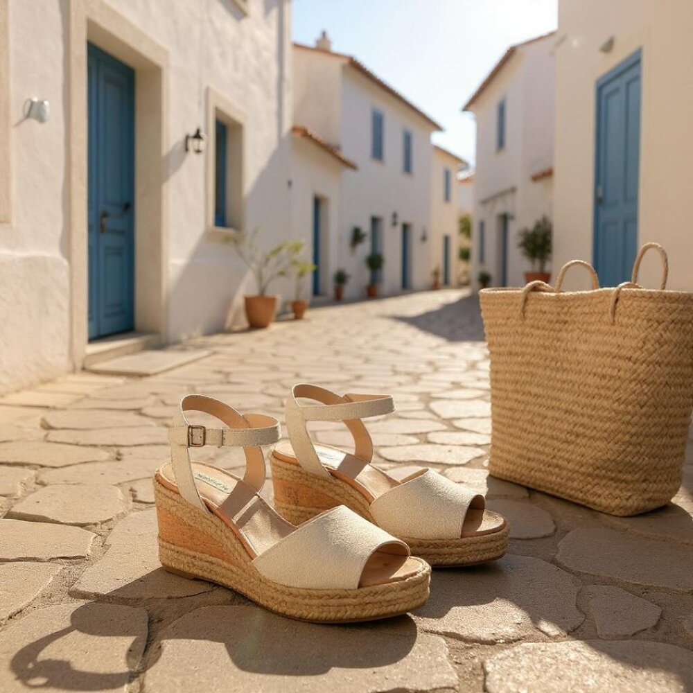 Tory Burch Elegant Cream Wedge Sandals
